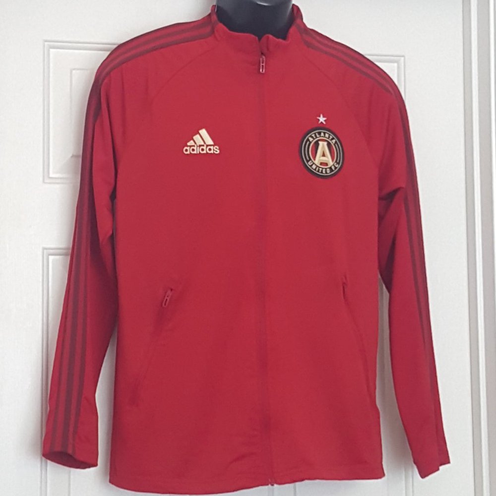 Men's ADIDAS ATLANTA UNITED FC FULL ZIP UP JACKET Size S Red